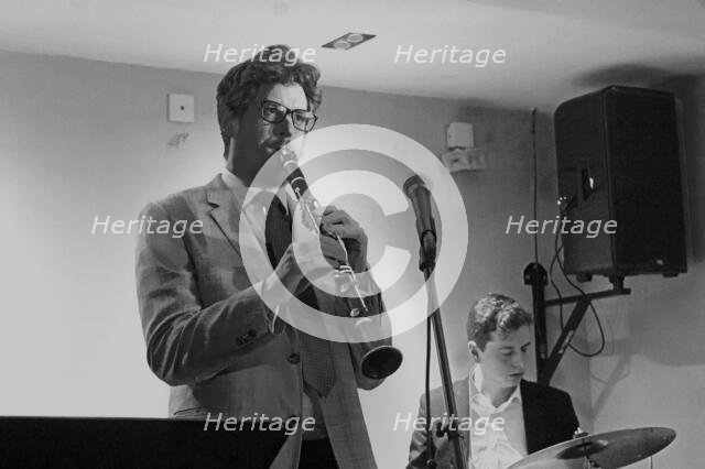 Duncan Hemstock, Davison-Hemstock Quintet, Spike’s Place, Beckenham, Kent, 2024. Creator: Brian O'Connor.