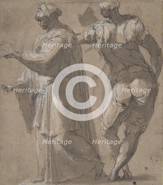 Two Standing Male Figures, 1501-47. Creator: Perino del Vaga.