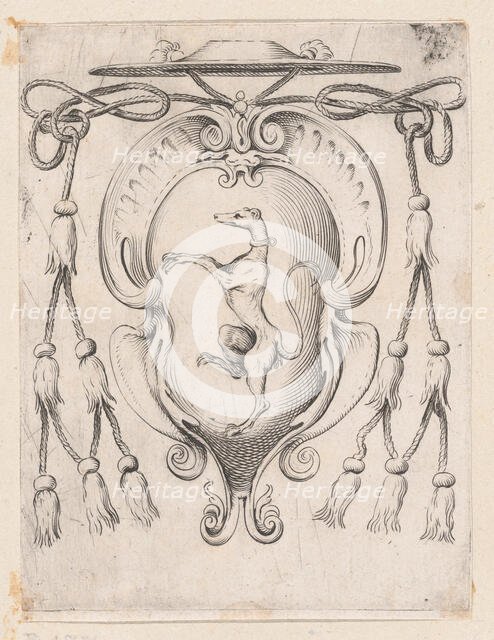 Coat of Arms of a Cardinal of the Sampieri Family, 1590-95. Creator: Agostino Carracci.