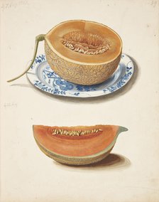 Study of two cantaloupes, 1755. Creator: Fosie, Johanna Marie (1726-1764).