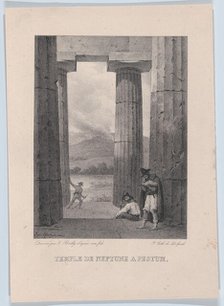 The Temple of Neptune in Pestum, 1826. Creator: Louis Leopold Boilly.