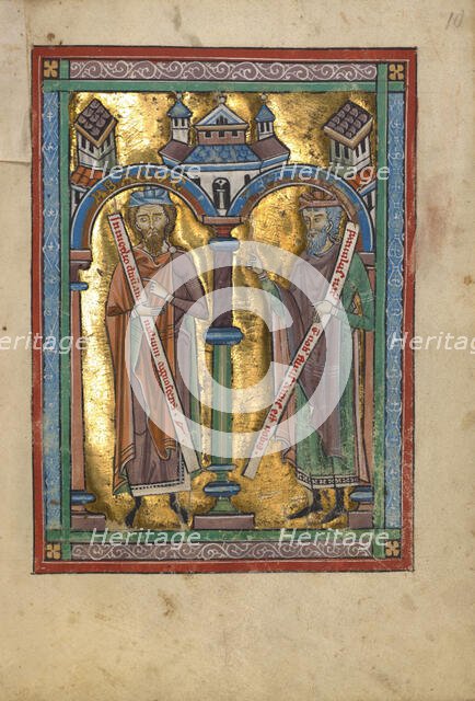 Habakkuk and Isaiah; Psalter, about 1240-1250. Creator: Unknown.