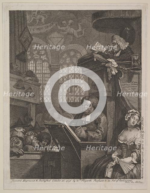 The Sleeping Congregation, April 21, 1762. Creator: William Hogarth.