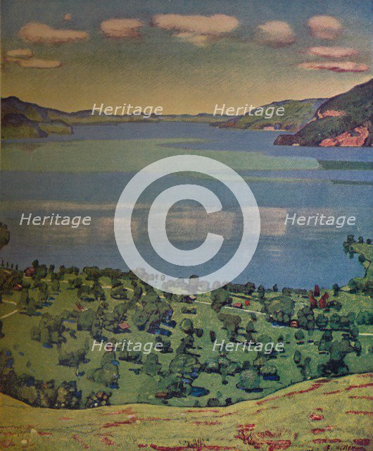 'The Lake of Thun, from Leissigen', c1910.  Artist: Ferdinand Hodler.