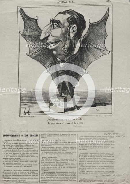 Actualities (No. 62): I am a bird, see my wings.., 1869. Creator: Honoré Daumier (French, 1808-1879).