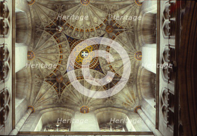Fan Vaulting in Canterbury Cathedral, Kent, England, 20th century. Artist: CM Dixon.