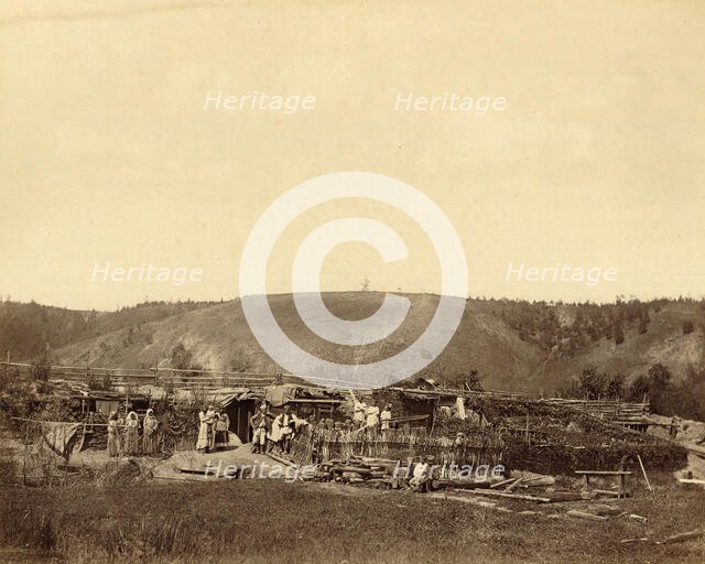 Dug-Out Shelters of Interned Families, 1891. Creator: Aleksei Kuznetsov.