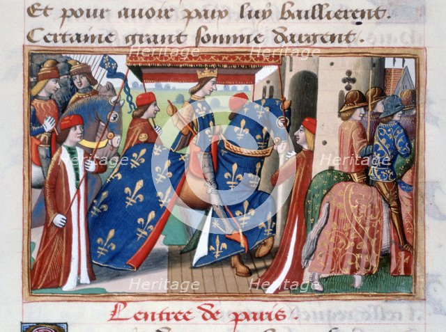 Entry of Charles VII into the city of Paris, 12 November 1437, (c1484). Artist: Unknown