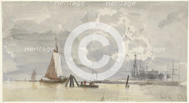 View of the IJ in Amsterdam, 1827-1892. Creator: Everhardus Koster.