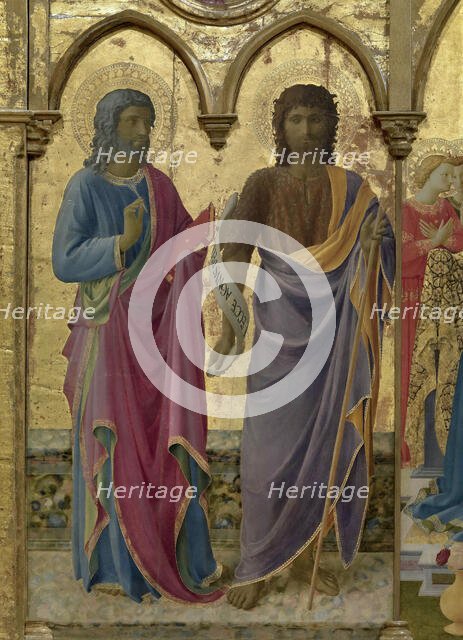 Saints John the Baptist and John the Evangelist. Cortona Polyptych, ca 1437. Creator: Angelico, Fra Giovanni, da Fiesole (ca. 1400-1455).