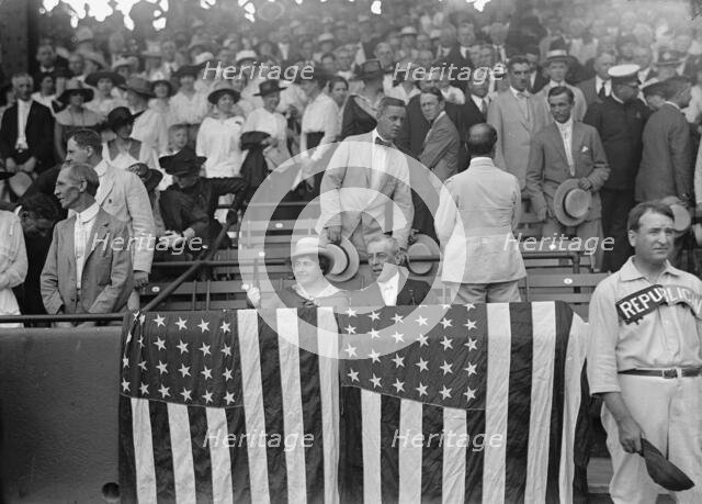Baseball, Congressional - President And Mrs. Wilson, 1917. Creator: Harris & Ewing.