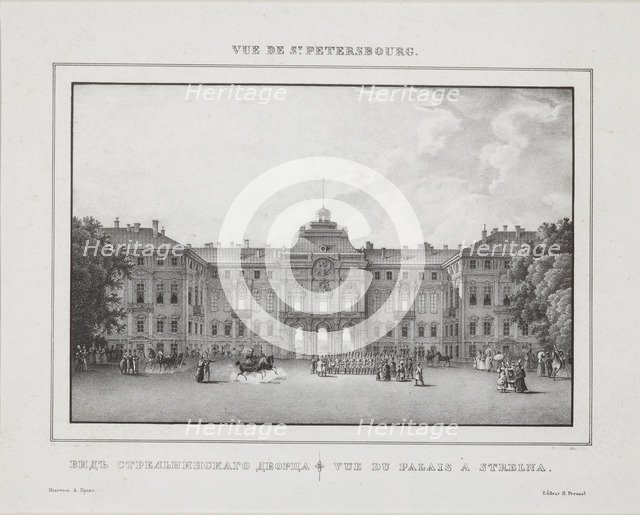 View of the Constantine Palace in Strelna near St. Petersburg, 1833.