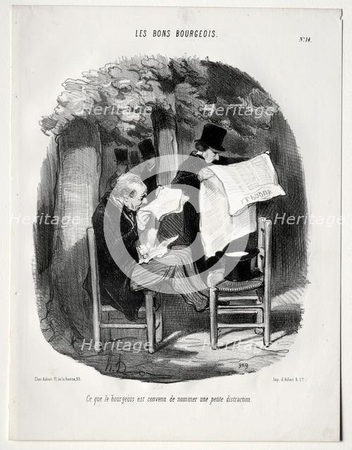 The Good Bourgeois, plate 14: What the bourgeois consider a distraction, 1846. Creator: Honoré Daumier (French, 1808-1879).