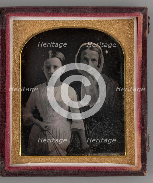 Untitled (Portrait of a Woman and Girl), 1847. Creator: Unknown.