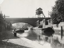 Limehouse Cut looking south from Commercial Road, Stepney, London, c1925. Artist: Unknown