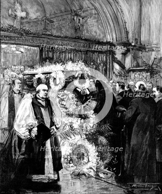 Funeral of Lord Randolph Churchill: the scene in Woodstock Church, 1895. Creator: P Naumann.