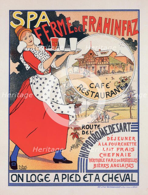 Affiche belge pour la "Ferme de la Frahinfaz"., c1896. Creator: Edouard Duyck.