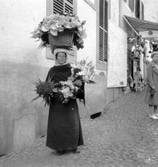 Flower seller, Funchal, Madeira, 20th century. Artist: Unknown