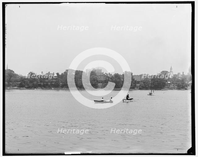 River front from West Springfield, Springfield, Mass., between 1900 and 1910. Creator: Unknown.