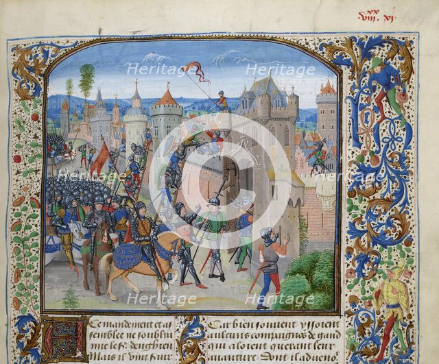 Siege of Ghent by Louis II of Male, ca 1470-1475. Creator: Liédet, Loyset (1420-1479).