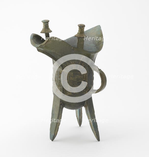 Ritual wine warmer with taotie, Late Shang dynasty, ca. early 11th century BCE. Creator: Unknown.