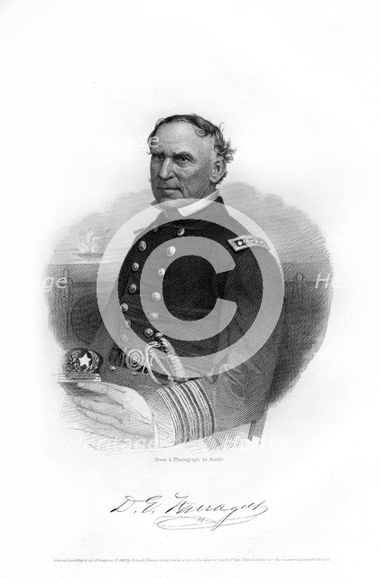 Admiral David Farragut, US Navy officer in the American Civil War, 1862-1867. Artist: Unknown