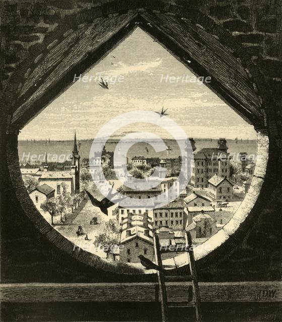 'Glimpse of Sandusky, from St. Paul's Church', 1872. Creator: John Douglas Woodward.