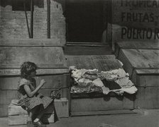 Park Avenue - Young girl selling clothes on the street, East Harlem, New York City, 1947 - 1951. Creator: Romulo Lachatanere.