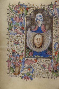 Saint Veronica Displaying the Sudarium; Book of Hours, about 1450-1455. Creator: Master of Guillebert de Mets.