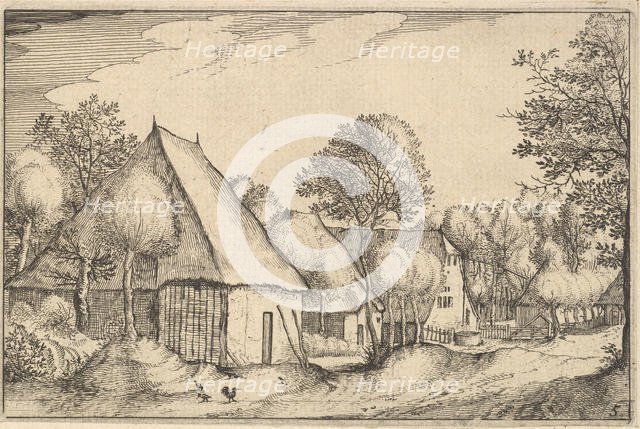 Farmyard, plate 5 from Regiunculae et Villae Aliquot Ducatus Brabantiae, ca. 1610. Creator: Claes Jansz Visscher.