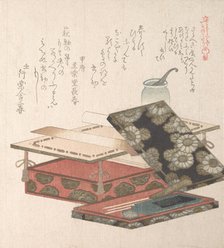 Table and Writing Set, 19th century. Creator: Kubo Shunman.