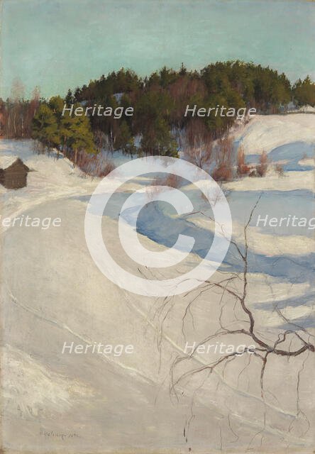 Winter Landscape, Myllykylä, 1896. Creator: Pekka Halonen.