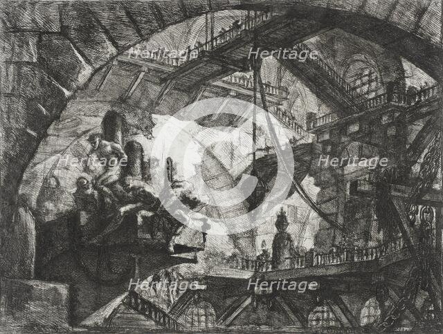 Prisoners on a Projecting Platform, 1761. Creator: Giovanni Battista Piranesi.