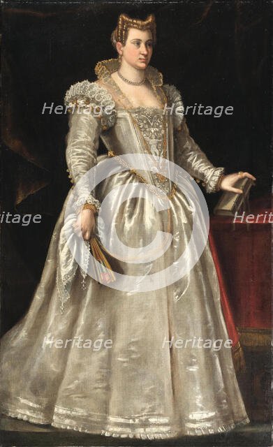 Portrait of Archduchess Eleanor of Austria (1534-1594), Duchess of Mantua. Creator: Vicentino, Andrea (c. 1542-1617).