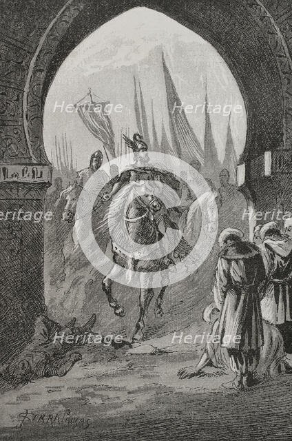 Conquest of Valencia: On 9 October 1238 King James I (1208-1276) entered the city of Valencia, 1890. Creator: Joan Serra y Pausas.