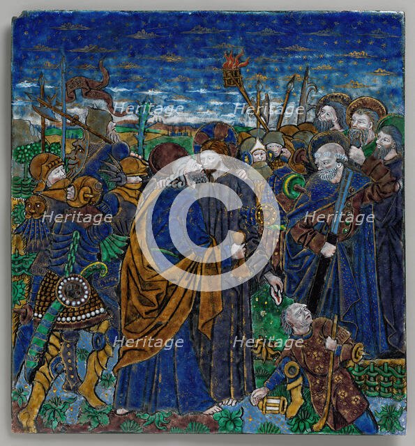 Plaque with The Betrayal of Christ, French, 15th century. Creator: Monvaerni.