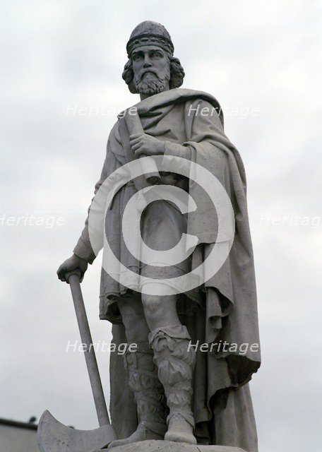 Statue of King Alfred, 9th century. Artist: Unknown