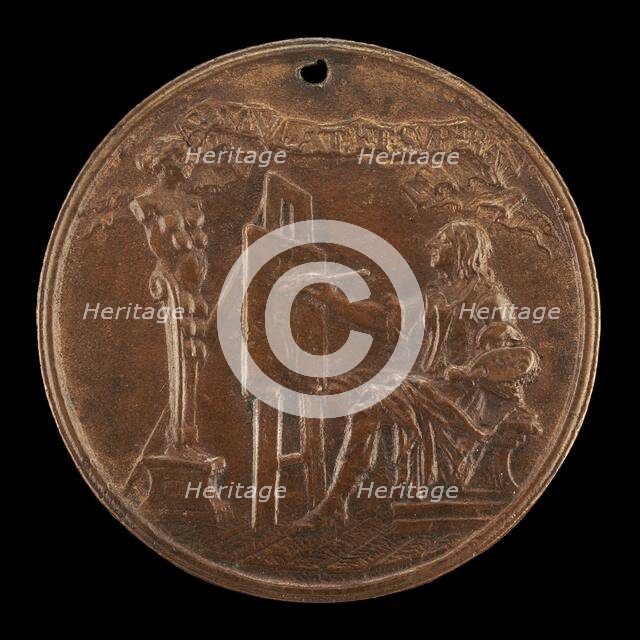 The Artist at his Easel Painting from an Antique Sculpture [reverse], c. 1670. Creator: Charles-Jean-François Chéron.