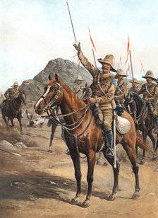 'Form Up, No 2! Form Up!', British lancers at the Battle of Omdurman, Sudan, 1898. Artist: Unknown