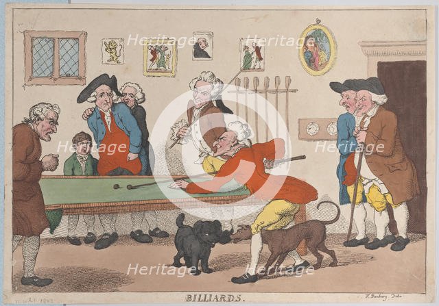 Billiards, March 1, 1803., March 1, 1803. Creator: Thomas Rowlandson.