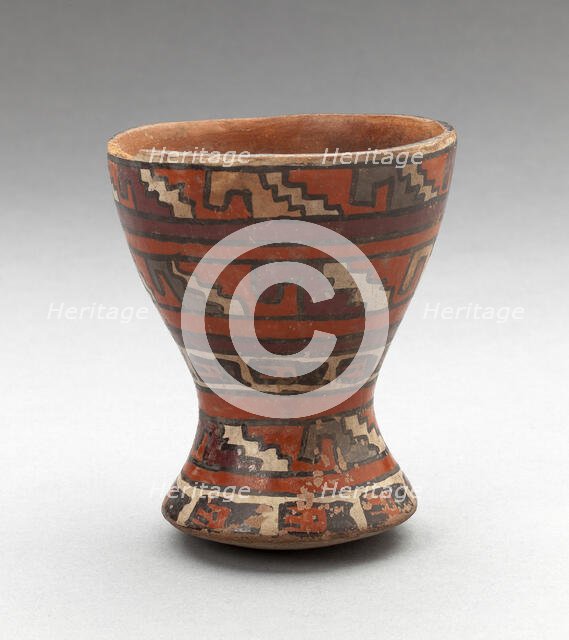 Cup with Rows of Geometric, Textile-like Patterns, 180 B.C./A.D. 500. Creator: Unknown.
