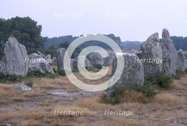 Carnac Alignments, Brittany, France, c20th century. Artist: CM Dixon.