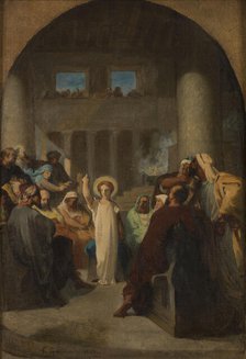 Sketch for the church of Saint-Etienne-du-Mont: Jesus among the doctors, 1865. Creator: Felix Giacomotti.