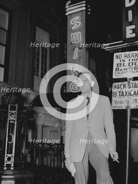 Portrait of Charles Delaunay, 52nd Street, New York, N.Y., ca. Oct. 1946. Creator: William Paul Gottlieb.