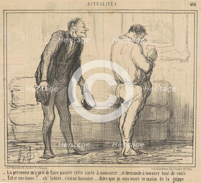 La personne ... demande a monter tout de suite ..., 19th century. Creator: Honore Daumier.