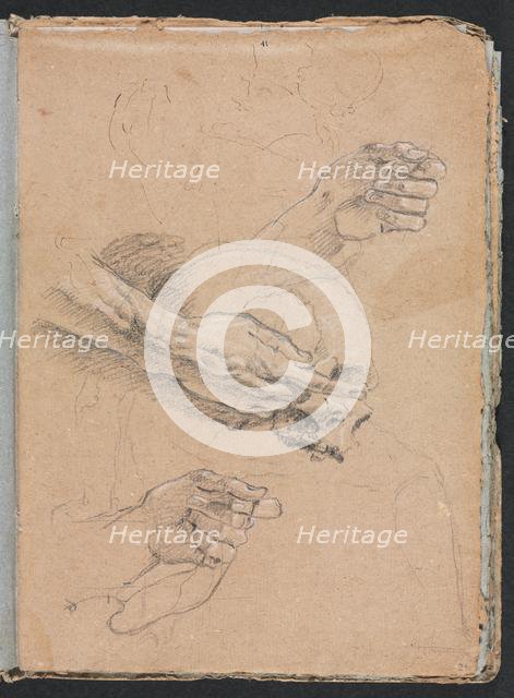 Verona Sketchbook:Study of hands and skull (page 21), 1760. Creator: Francesco Lorenzi (Italian, 1723-1787).