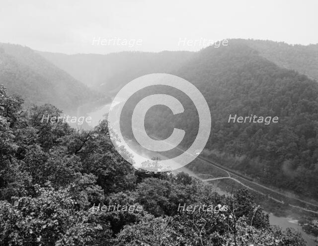 New River canyon, east from Fayette, W. Va., c.between 1910 and 1920. Creator: Unknown.