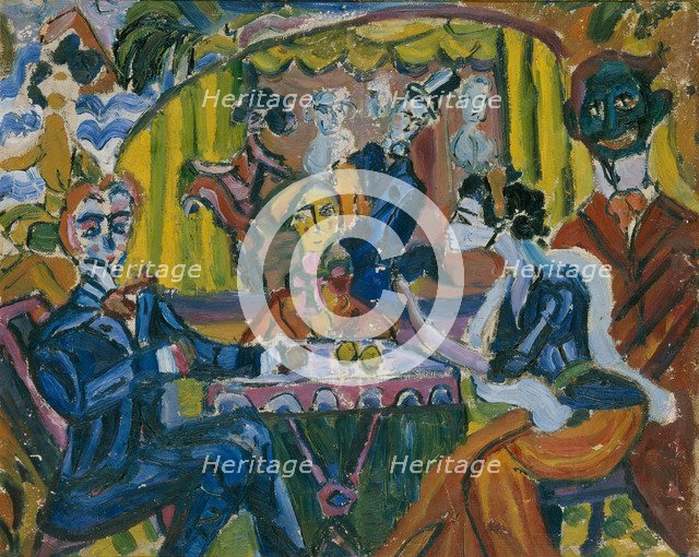 The Stray Dog Cabaret in Saint Petersburg, 1910s. Artist: Dmitriyev, Vladimir Vladimirovich (1900-1948)