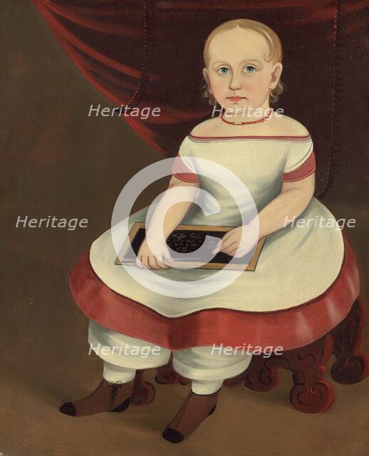 Little Girl with Slate, c. 1845. Creator: Prior-Hamblin School.