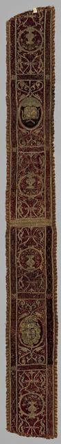 Embroidered Strip of Velvet, 16th century. Creator: Unknown.